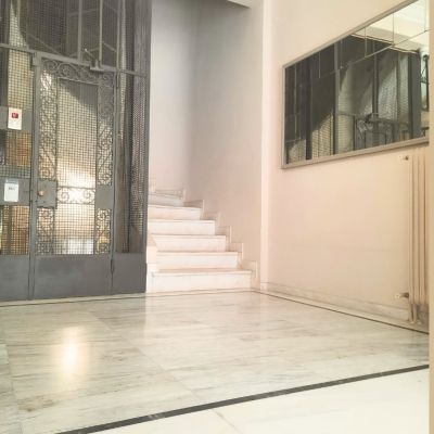 The elevator and stairway